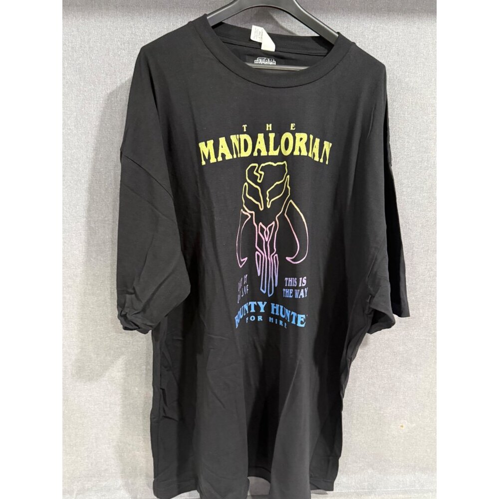 The Mandalorian Bounty Hunter For Hire 4XLT T-Shirt Black Star Wars Official